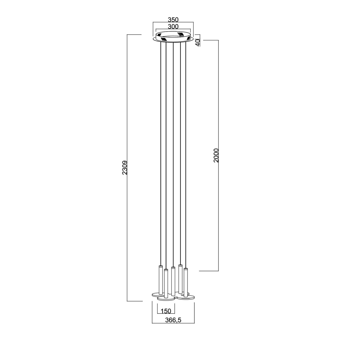 Visilica LED Talisman MSL-1714303-5A zlatna okrugla