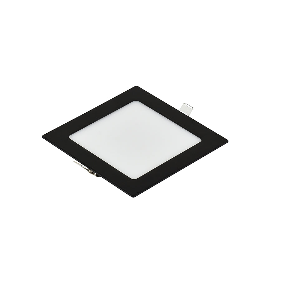 LED panel E-light 6W square recessed 3000K black
