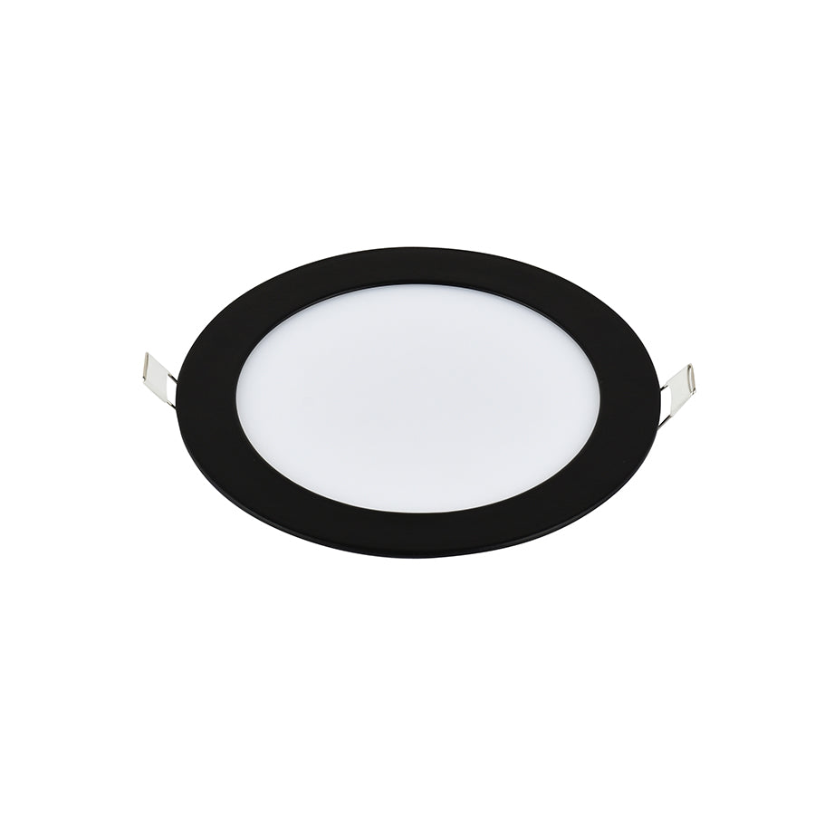 LED panel E-light 12W round recessed 6500K black