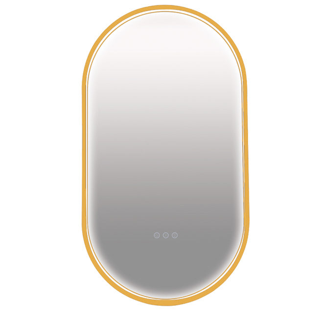 Ogledalo LED Fisher ML-24132A 32W zlatno ovalno