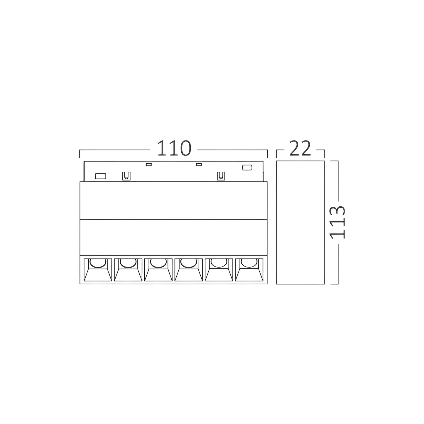Bry-Wsl110-6W-48Vdc-3U1-Black-Mag.Linear Luminaire