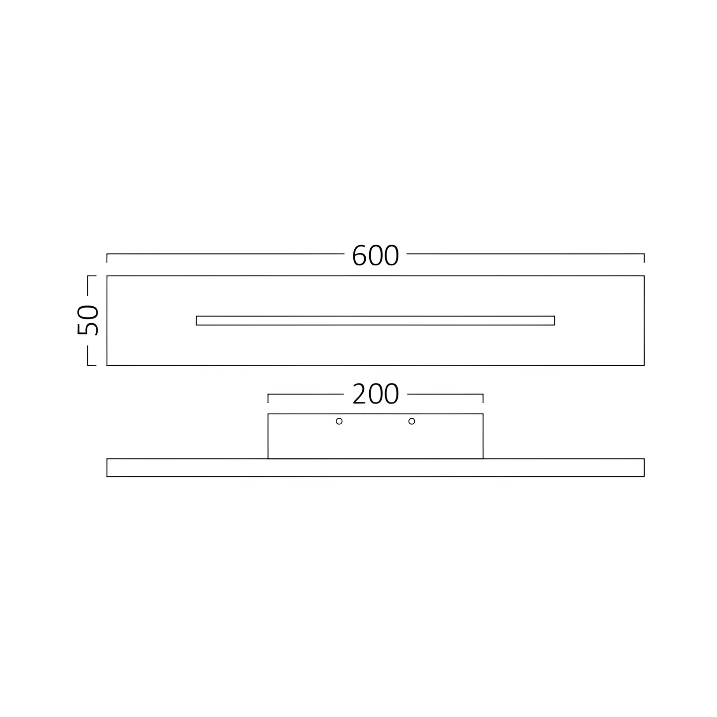 Braytron Leva Wl600 20W Rct Crna 3000K Zidna Svjetiljka
