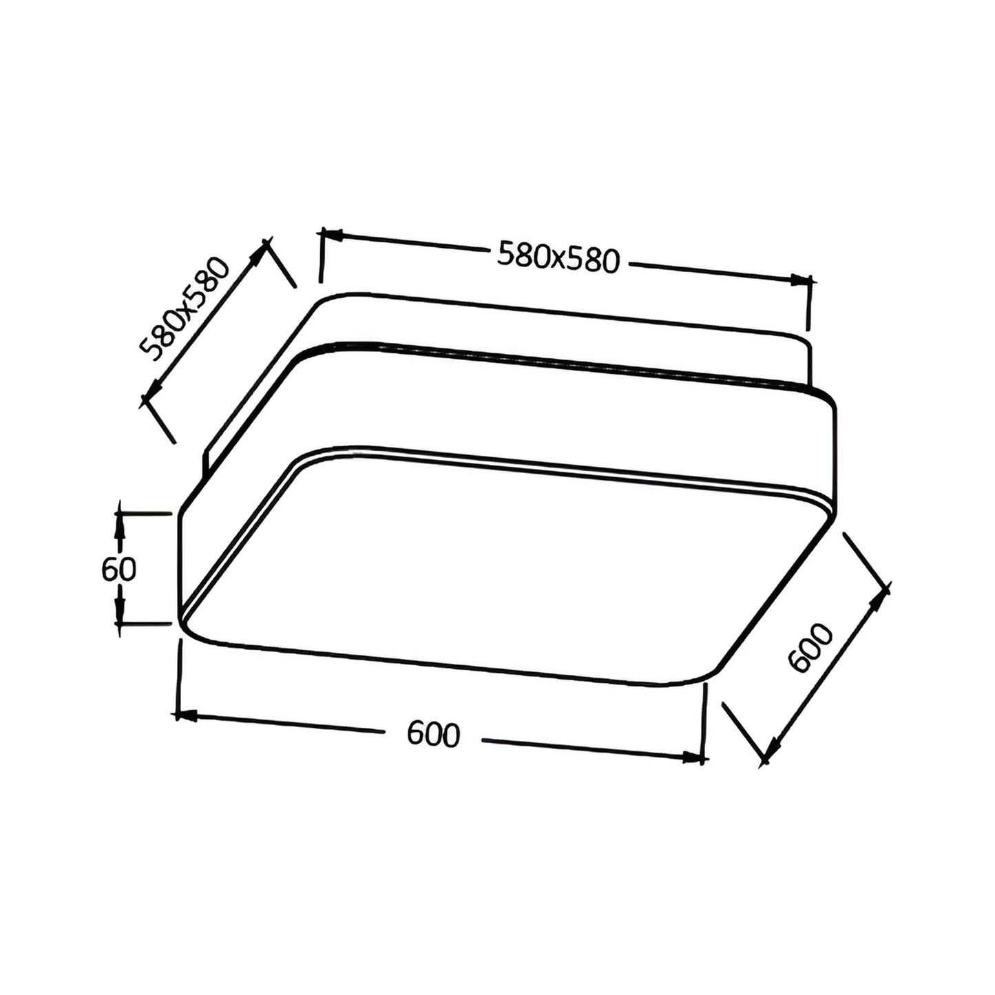Braytron Jade S Kvadratna D600 50W 3U1 Ip20 Led Plafonjera
