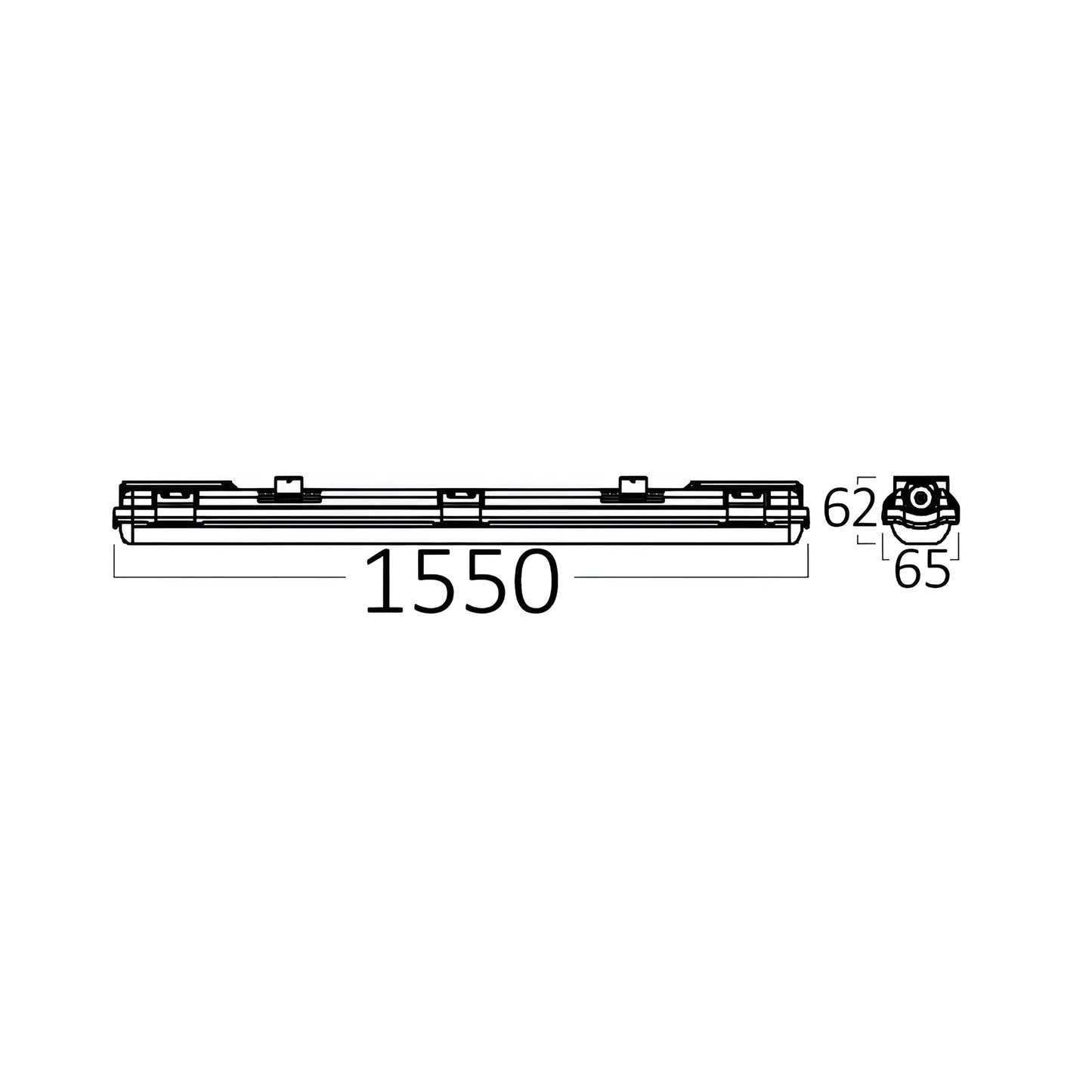 Braytron Aqualine 1X 1.5Mt Sg Ps Ip65 Vodotijesni Nosac Za Led Cijevi