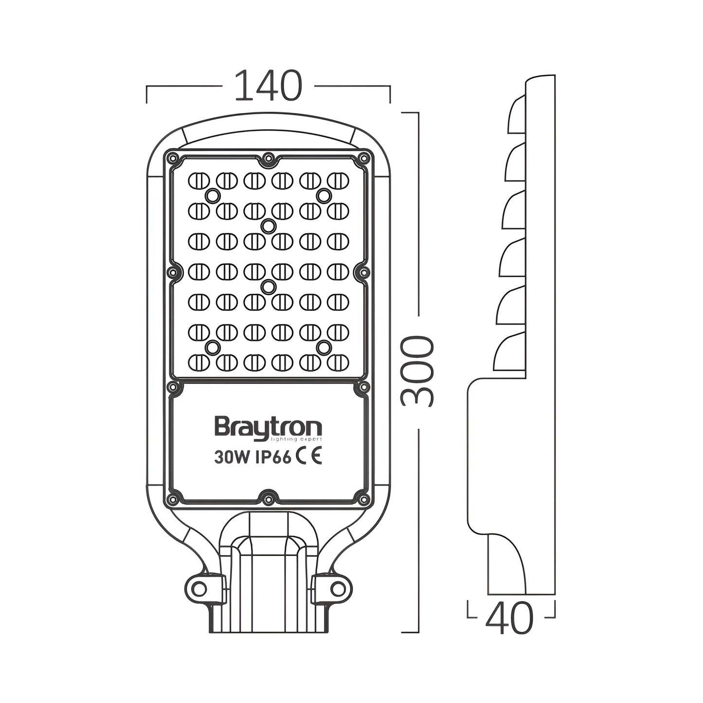 Braytron St83 30W Gry 4000K Ip66 Led Ulicna Svjetiljka