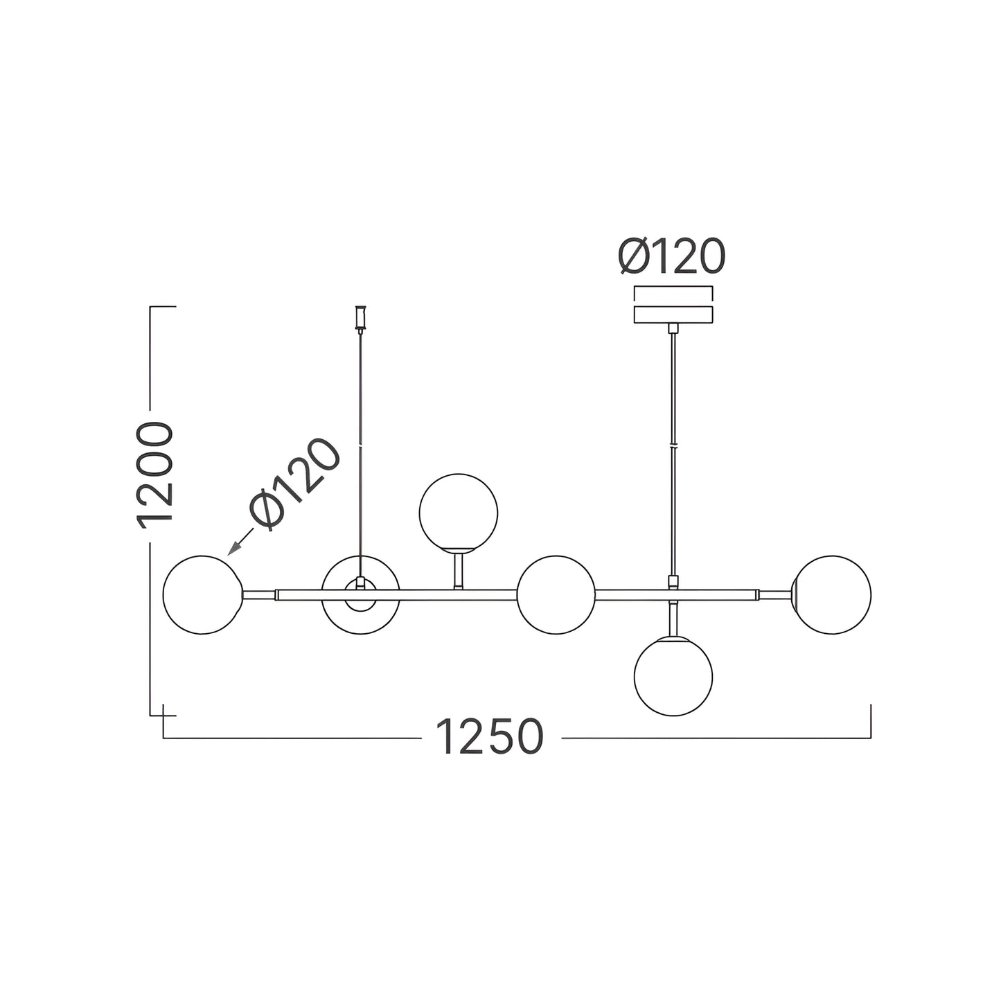 Braytron S011S 1H 6Xg9 Mlk Dekorativna Visilica