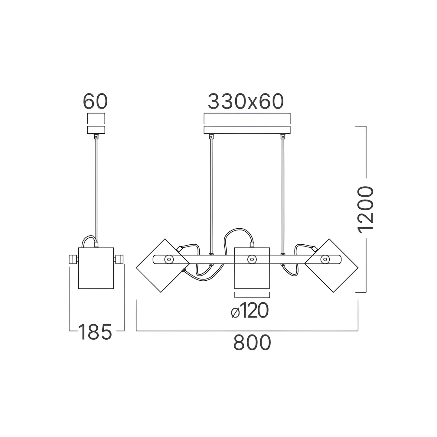Braytron D001S 3H 3Xe27 Drvo Dekorativna Visilica
