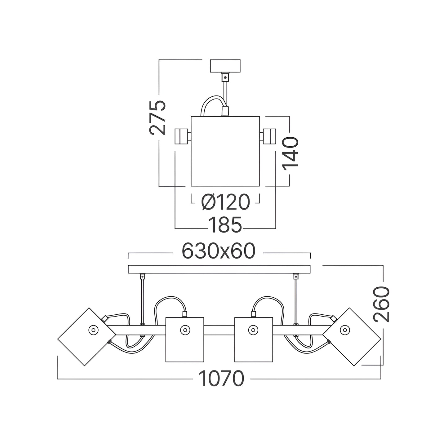 Braytron D001C 4H 4Xe27 Drvo Dekorativna Visilica