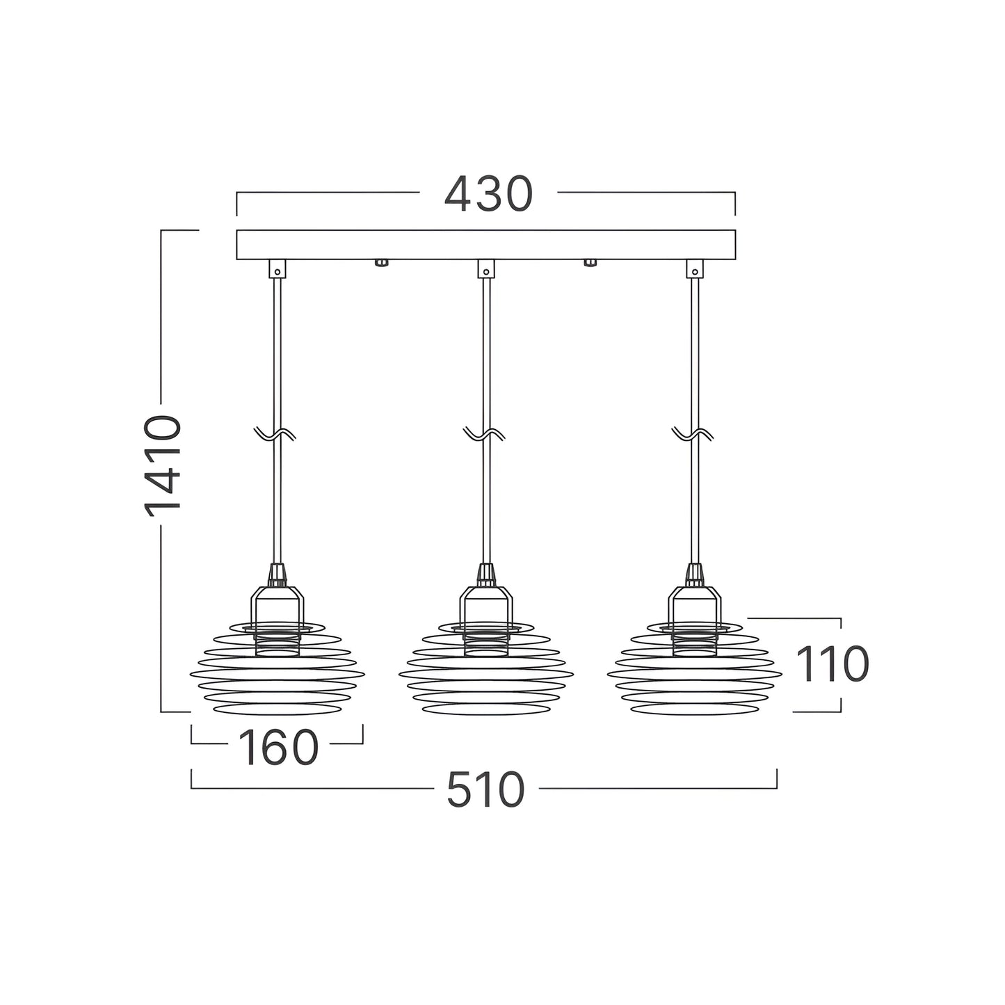 Bry-W008S-3H-3Xe27-Black-Decorative Lamp
