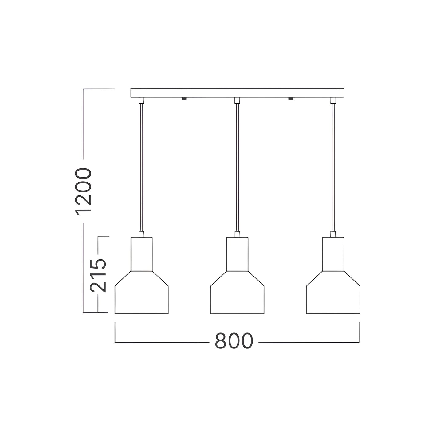 Braytron P001S 3H 1Xe27 Crna Dekorativna Visilica