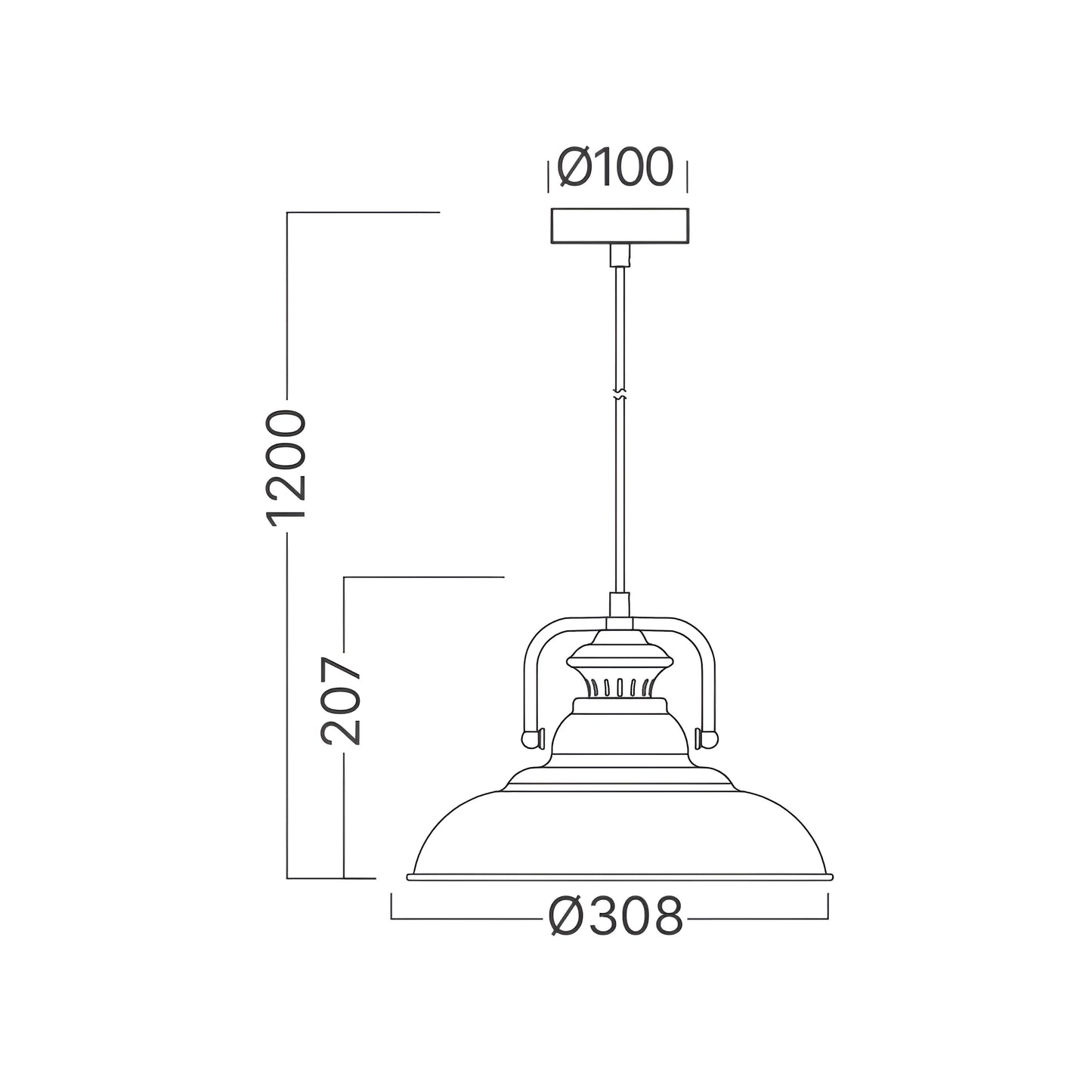 Braytron P002R 1H 1Xe27 Cpr Dekorativna Visilica