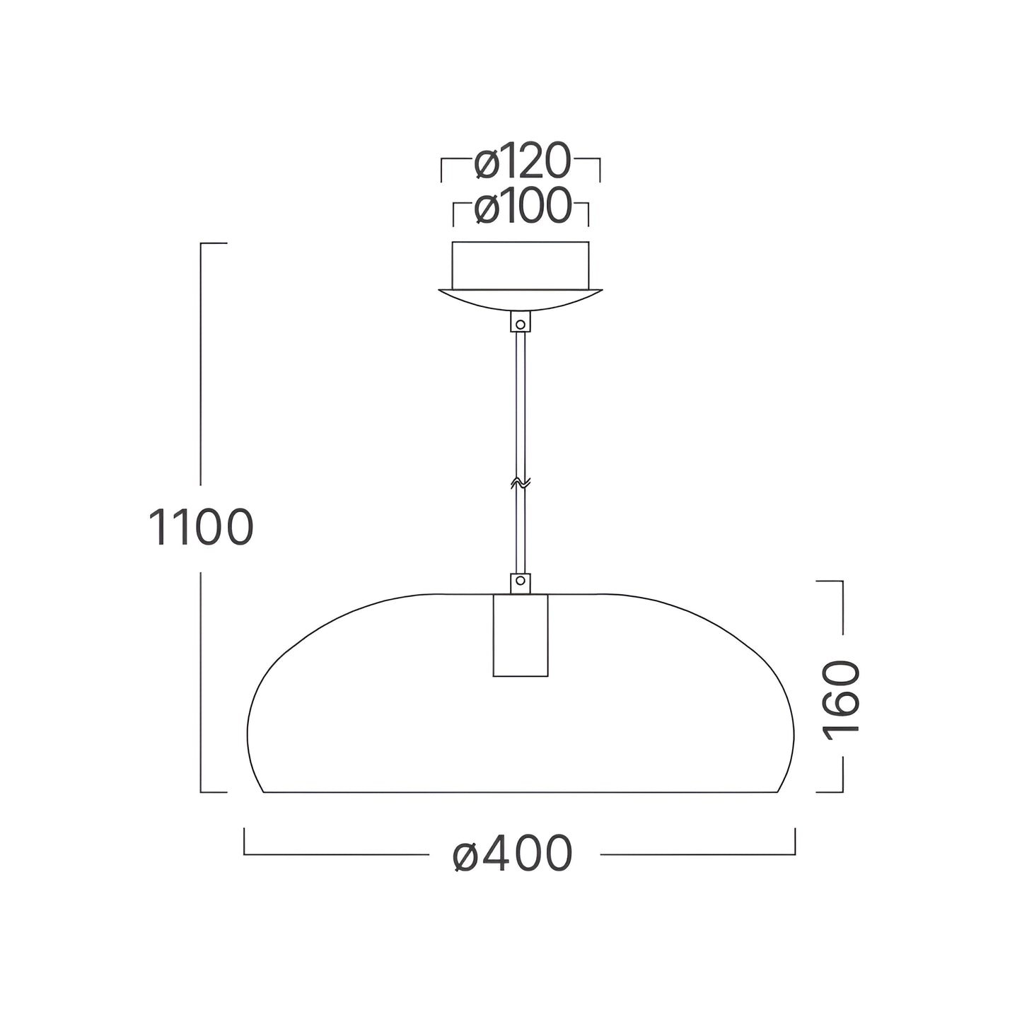Braytron P007R 1H 1Xe27 Bijela Dekorativna Visilica