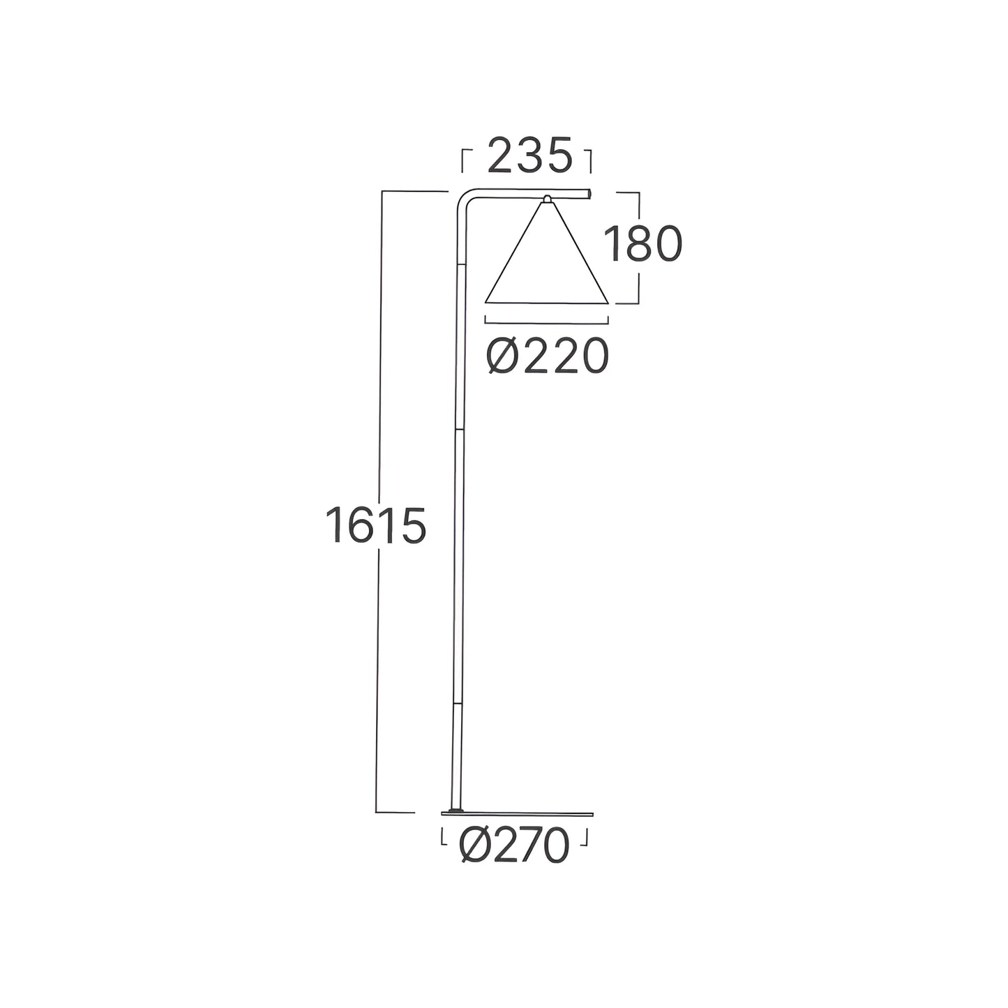 Braytron P010T 1H 1Xe27 Gld Podna Lampa