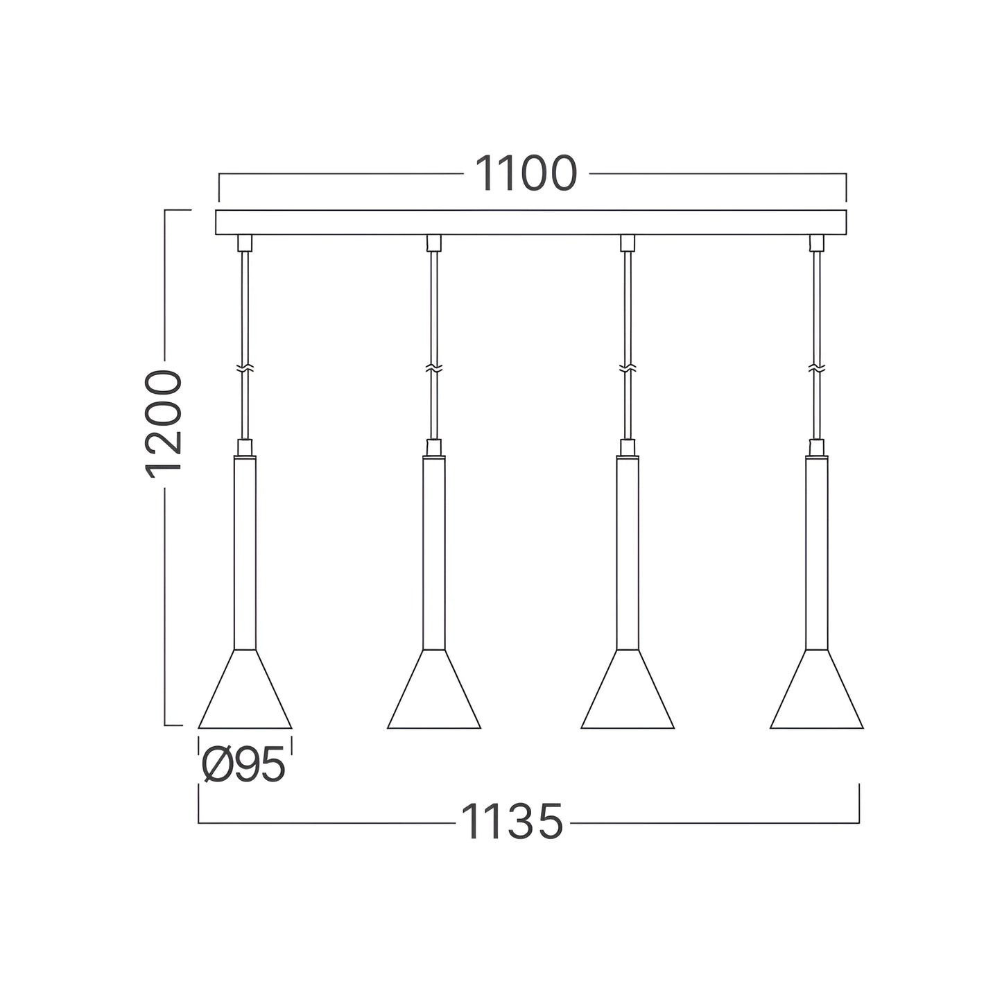 Braytron P011S 4H 4Xgu10 Crna Dekorativna Visilica