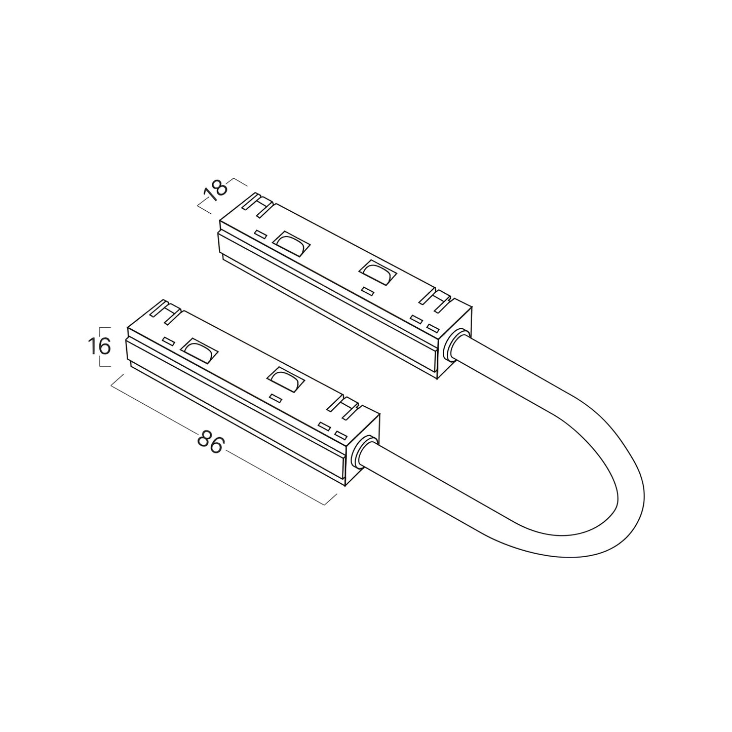 Bry-M01-M02-M03-Cr01-48Vdc-2-Black-Magnetic Track Connector For Corner