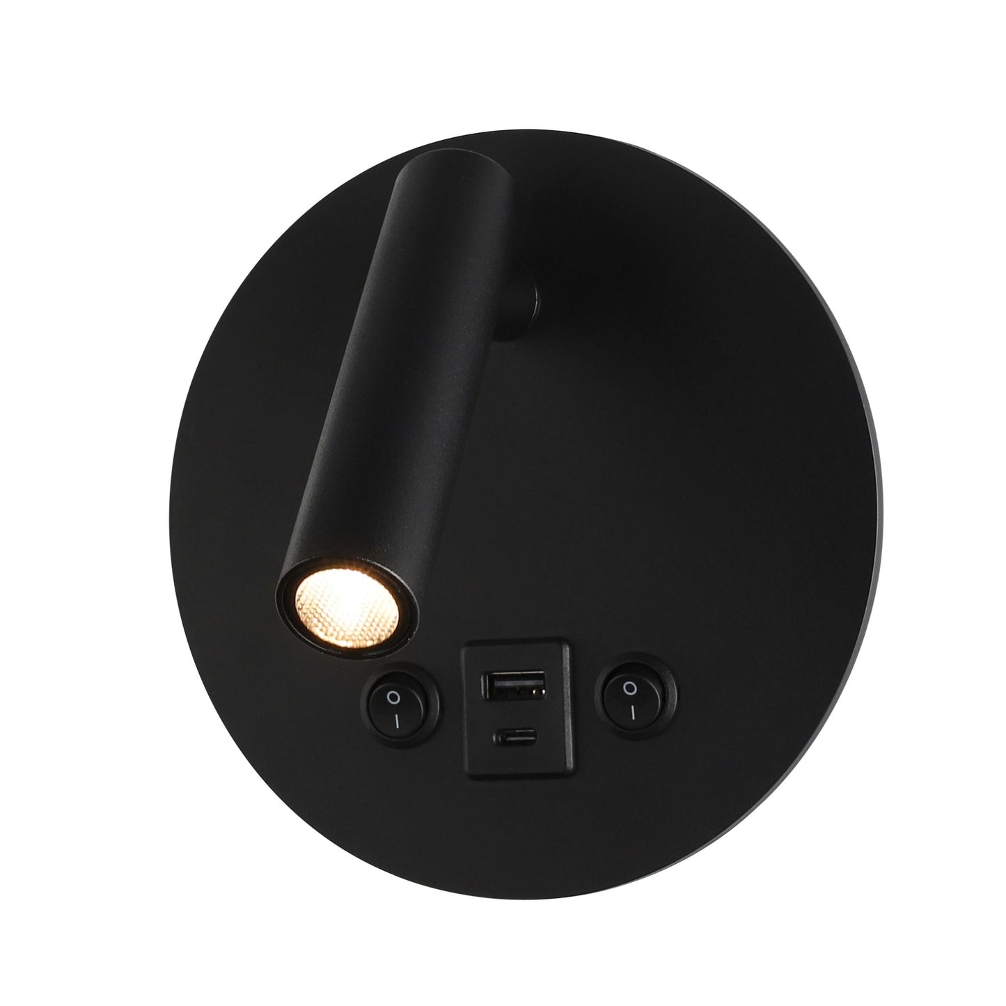 NOCTA LED ZIDNA SVJETILJKA SA PREKIDAČIMA I USB PRIKLJUČCIMA 8W (6W + 2W) 6500K IP20 fi145x80mm CRNA