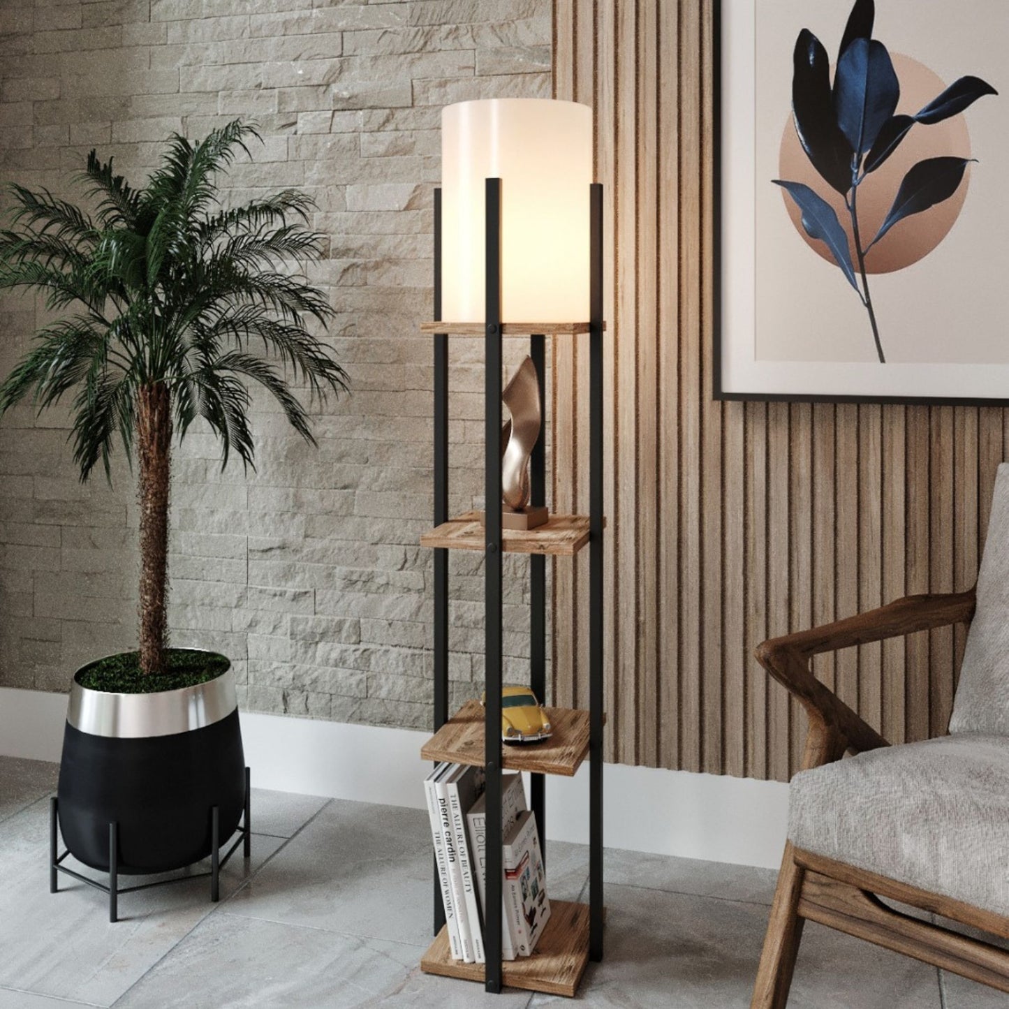 NORA PODNA LAMPA CRNO-SMEĐA E27