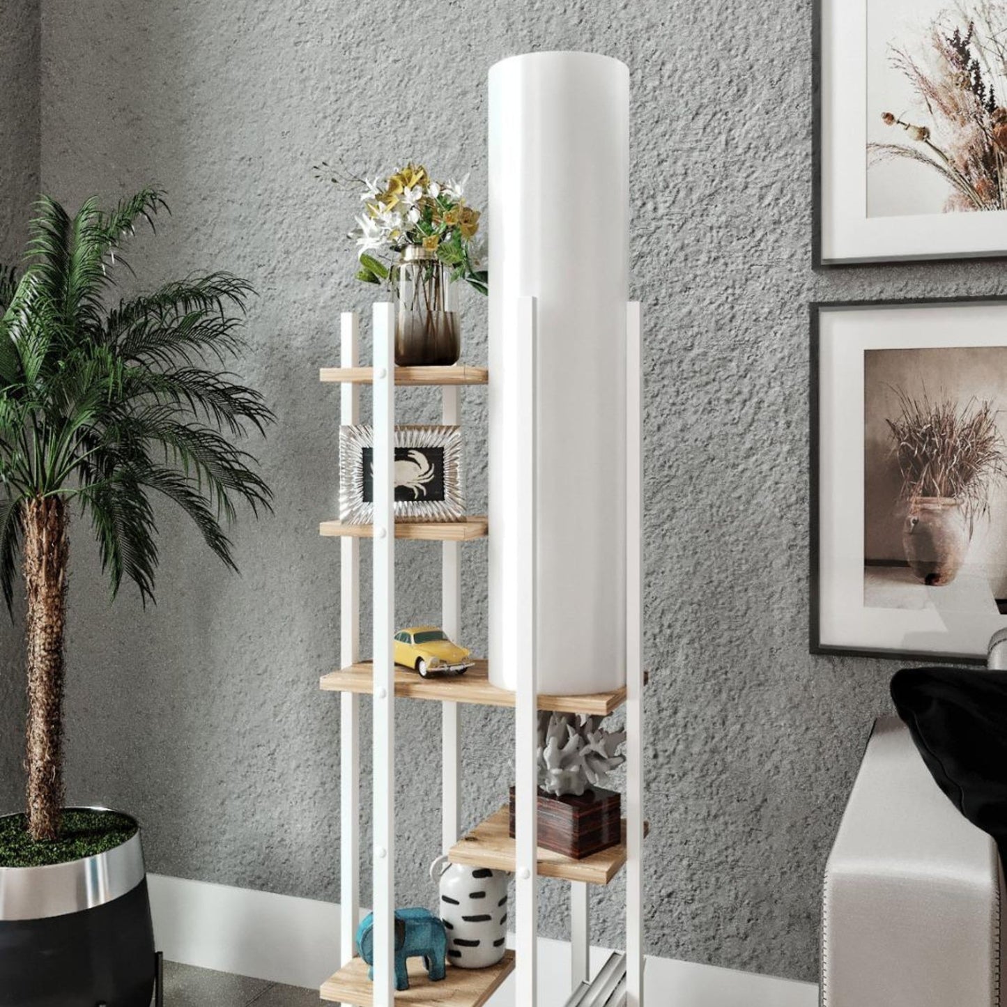 VOGUE PODNA LAMPA BIJELO-SMEĐA E27