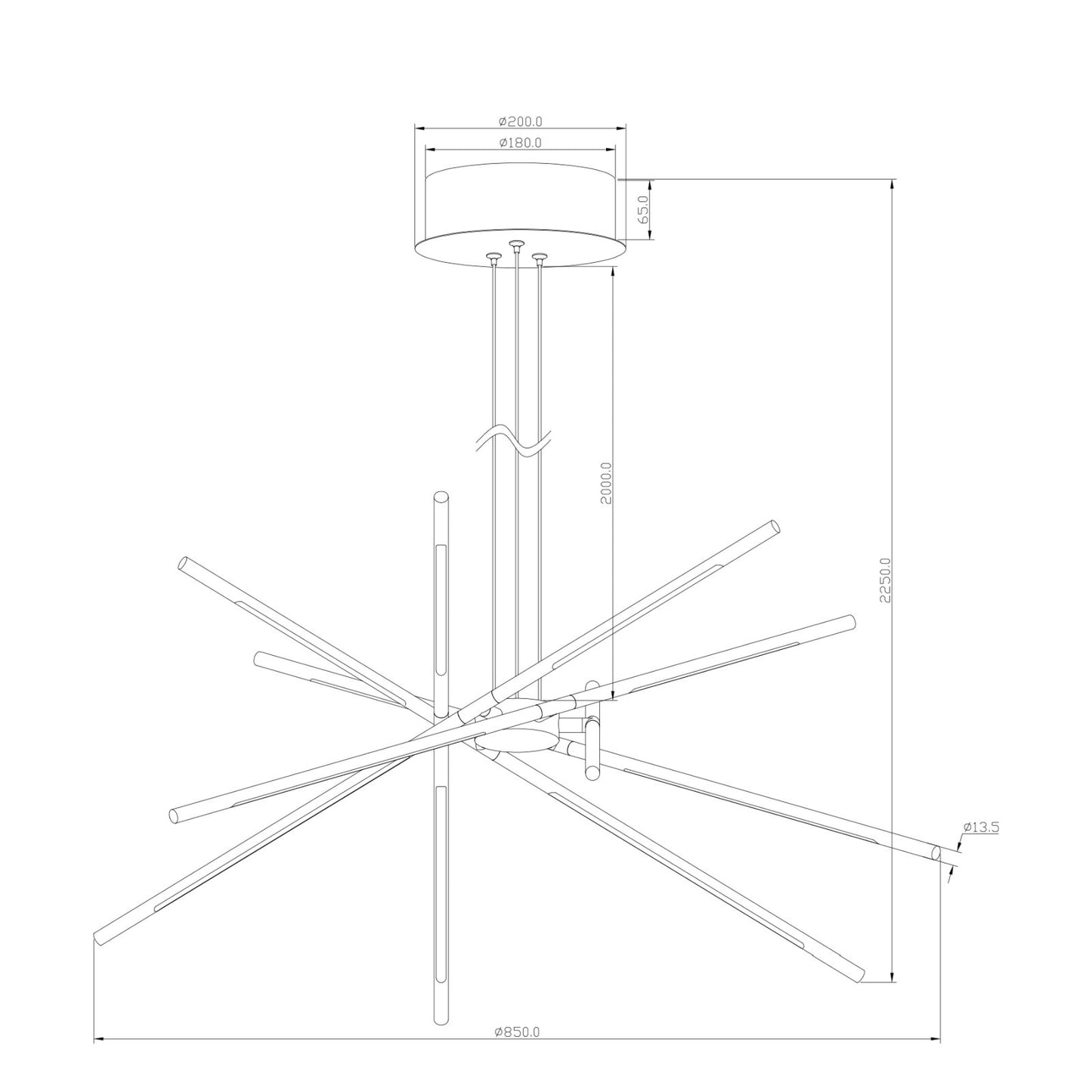 Visilica LED Eleanor MSL-180114-12 zlatna