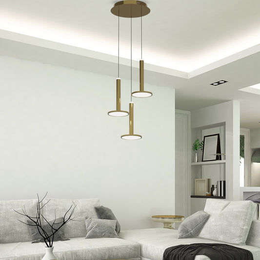 Pendant LED Talisman MSL-1713303-3A gold round