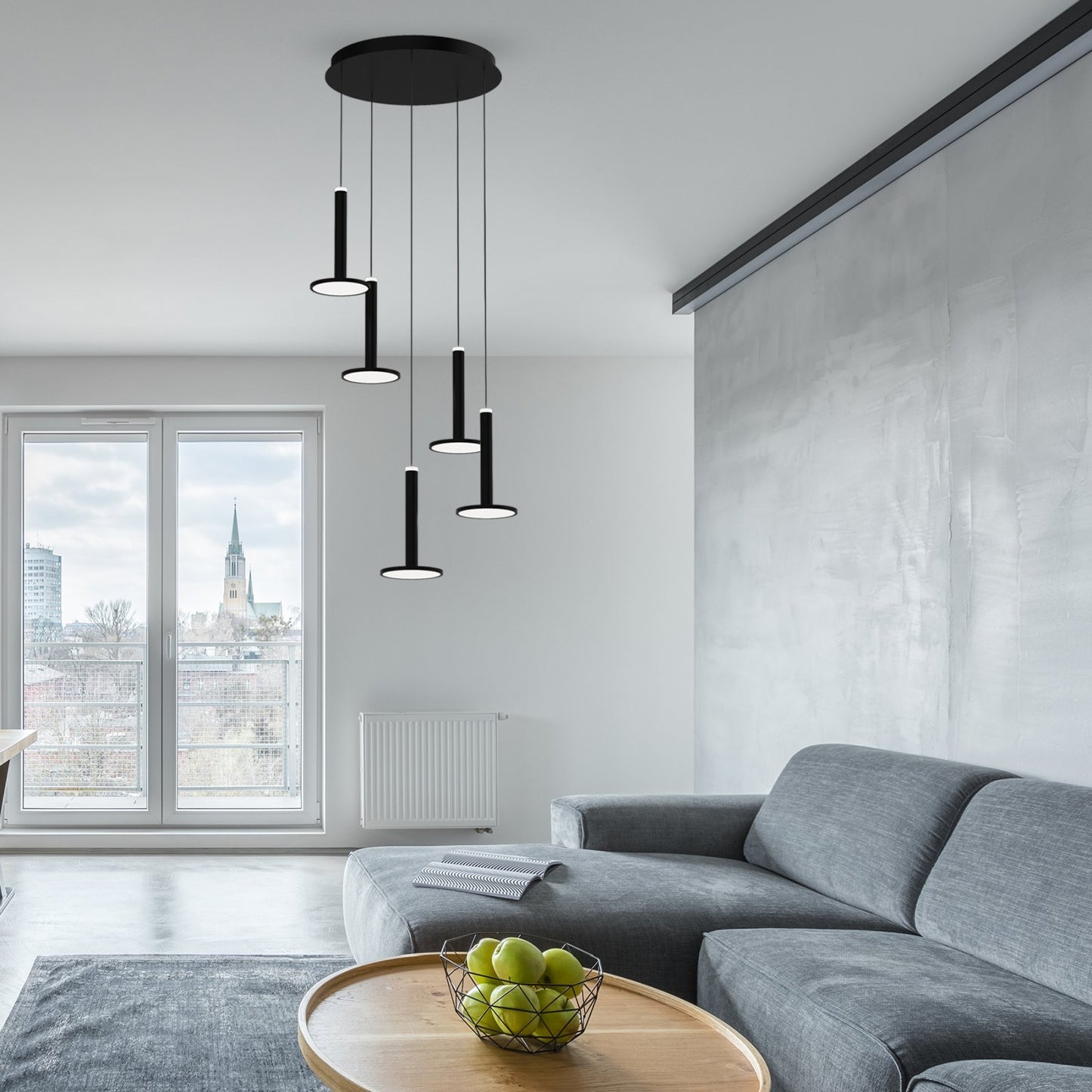 Pendant light LED Talisman MSL-1714302-5A black round