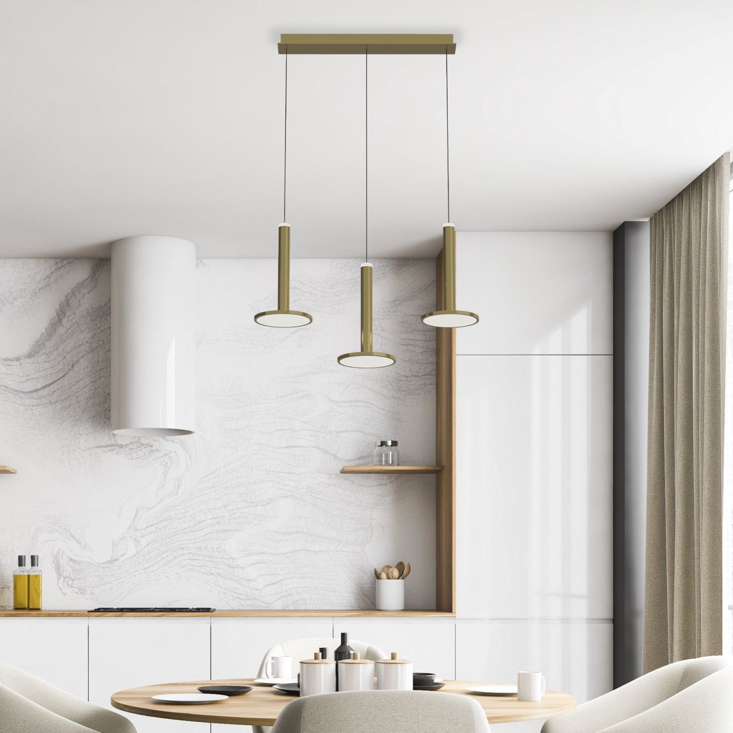 Pendant light LED Talisman MSL-1814303-3B gold straight