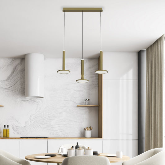Pendant light LED Talisman MSL-1814303-3B gold straight