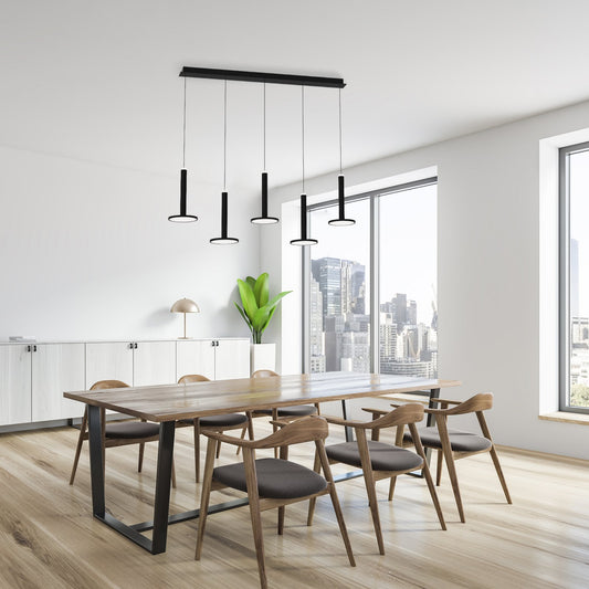 Pendant light LED Talisman MSL-1814302-5B black straight