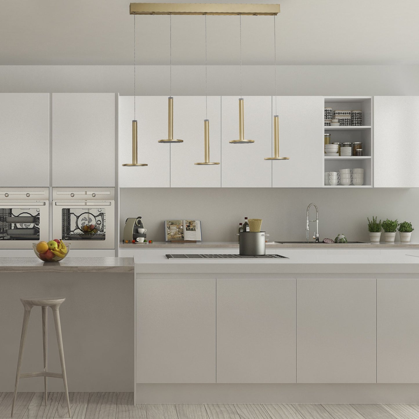 Pendant light LED Talisman MSL-1814303-5B gold straight