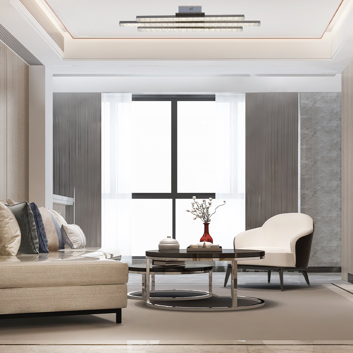 LED Chandelier E-light Santos EL-164A-03 Grey