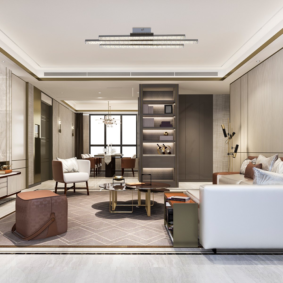 LED Chandelier E-light Santos EL-164A-03 Grey