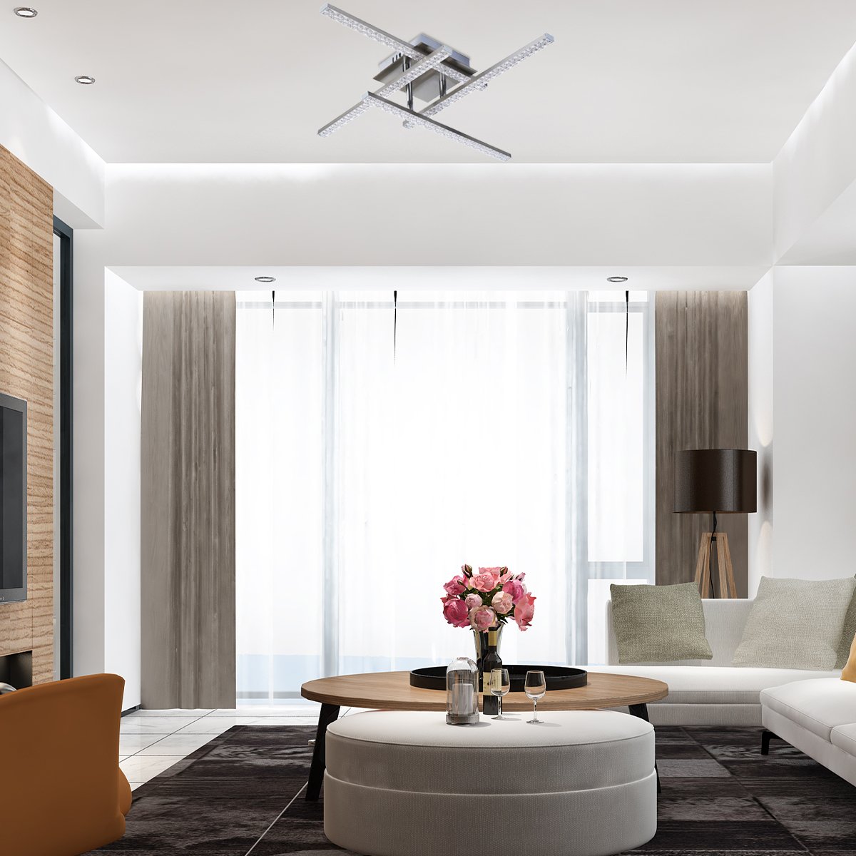 LED Chandelier E-light Santos EL-164A-04 Grey