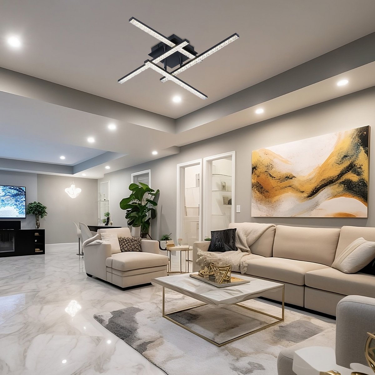 Pendant lamp LED E-light Santos EL-165A-04 black