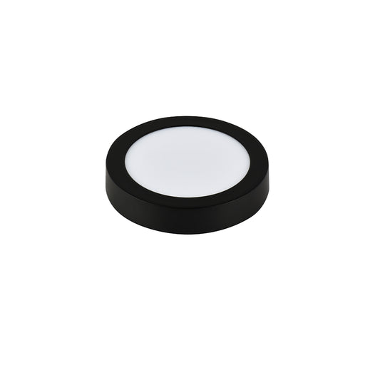 LED panel E-light 12W okrugli nadgradni 3000K crni