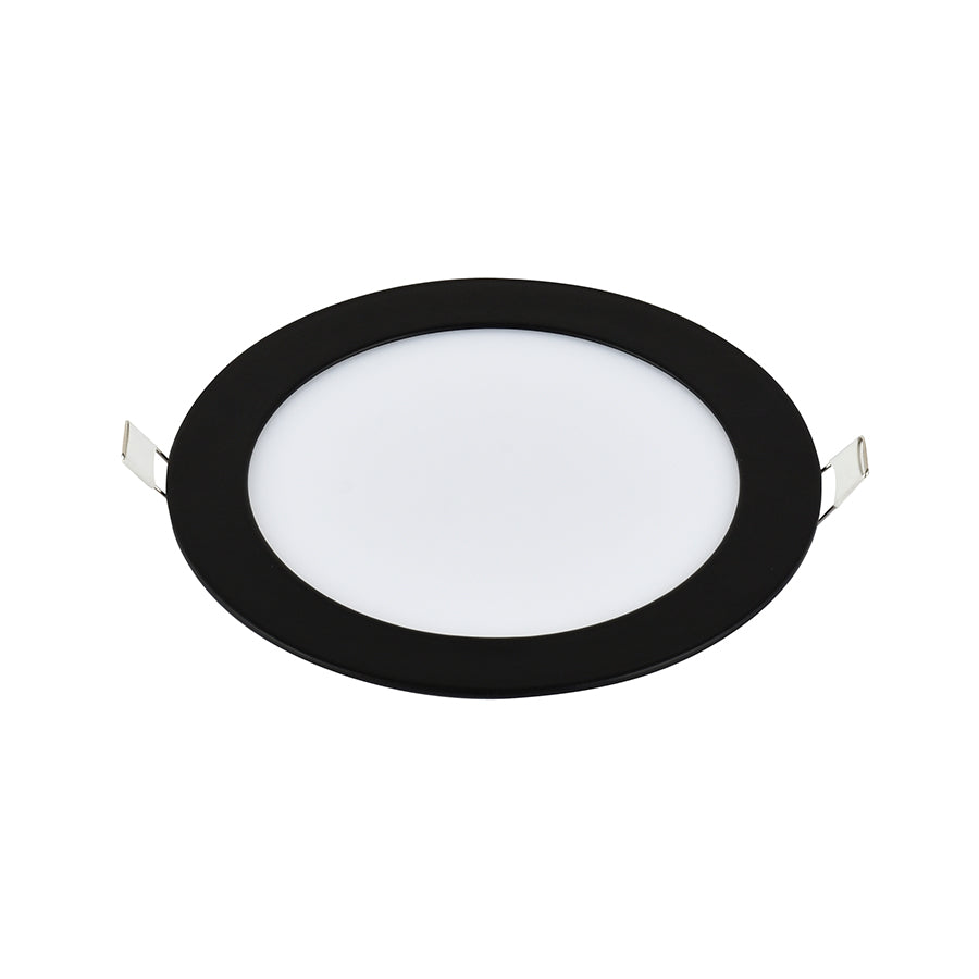 LED panel E-light 24W round recessed 3000K black