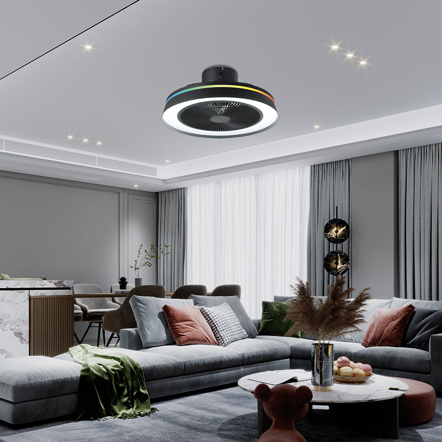 Plafonjera LED sa ventilatorom Houston ML-24 35W Crna