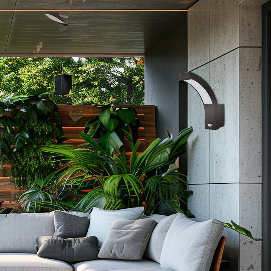LED garden wall light with sensor ST53 3000K black