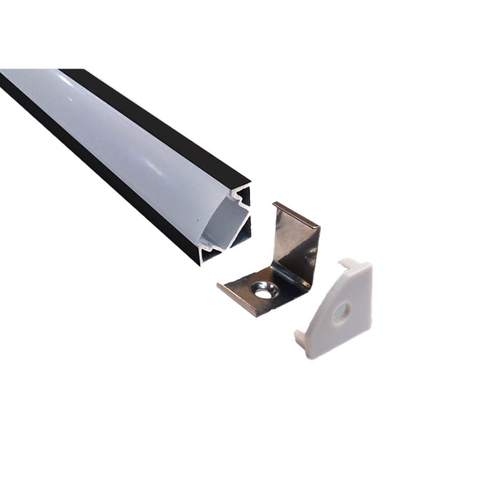 Alu profil E-light ugaoni EL-1919 2m crni