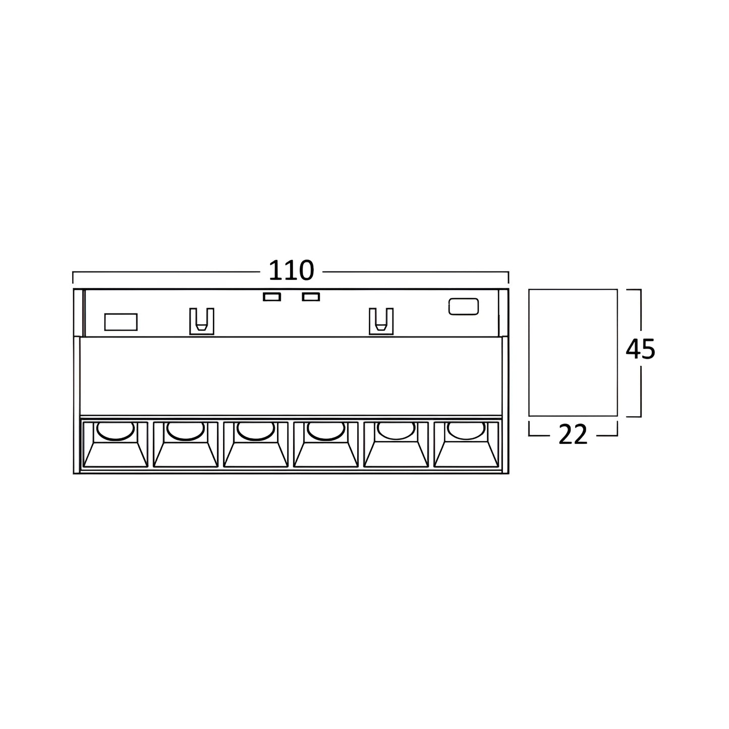 Bry-Lns110-6W-48Vdc-4000K-Black-Mag. Linear Lamp