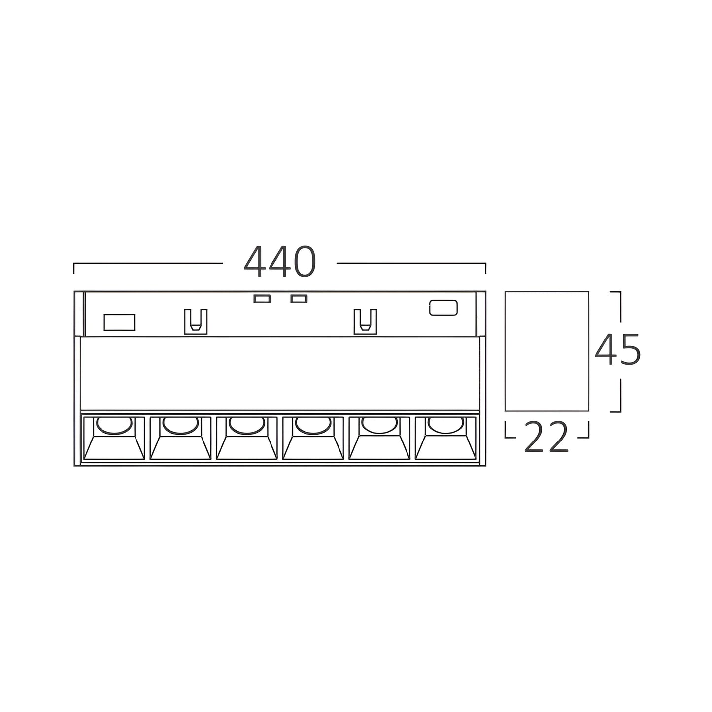 Bry-Lns440-24W-48Vdc-3U1-Black-Mag.Linear Lamp