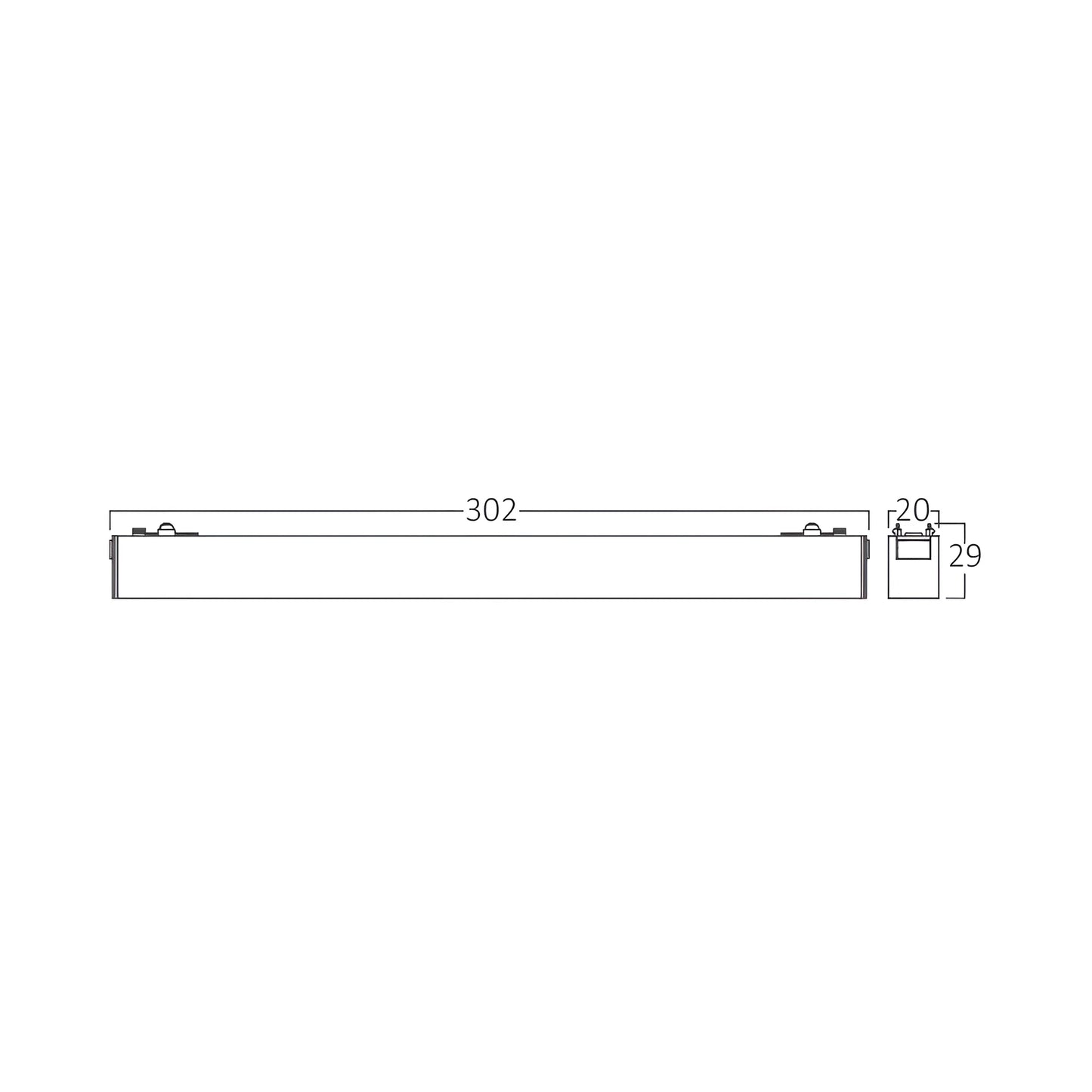 Bry-Lnr300-10W-48Vdc-3000K-Black-Slim-Mag.Lamp