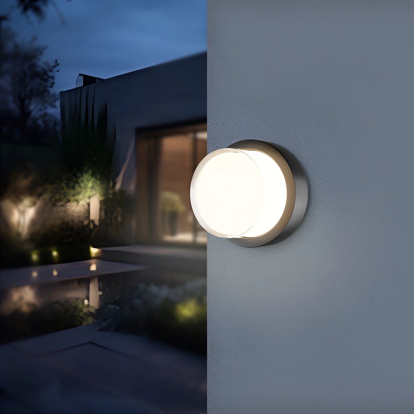 Bry-G2-Round-Black-15W-4000K-Ip65-Wall Garden Light
