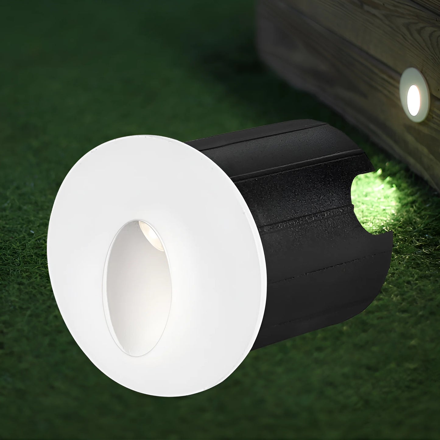 Bry-A-Round-White-2W-3000K-Ip65-Wall Garden Light