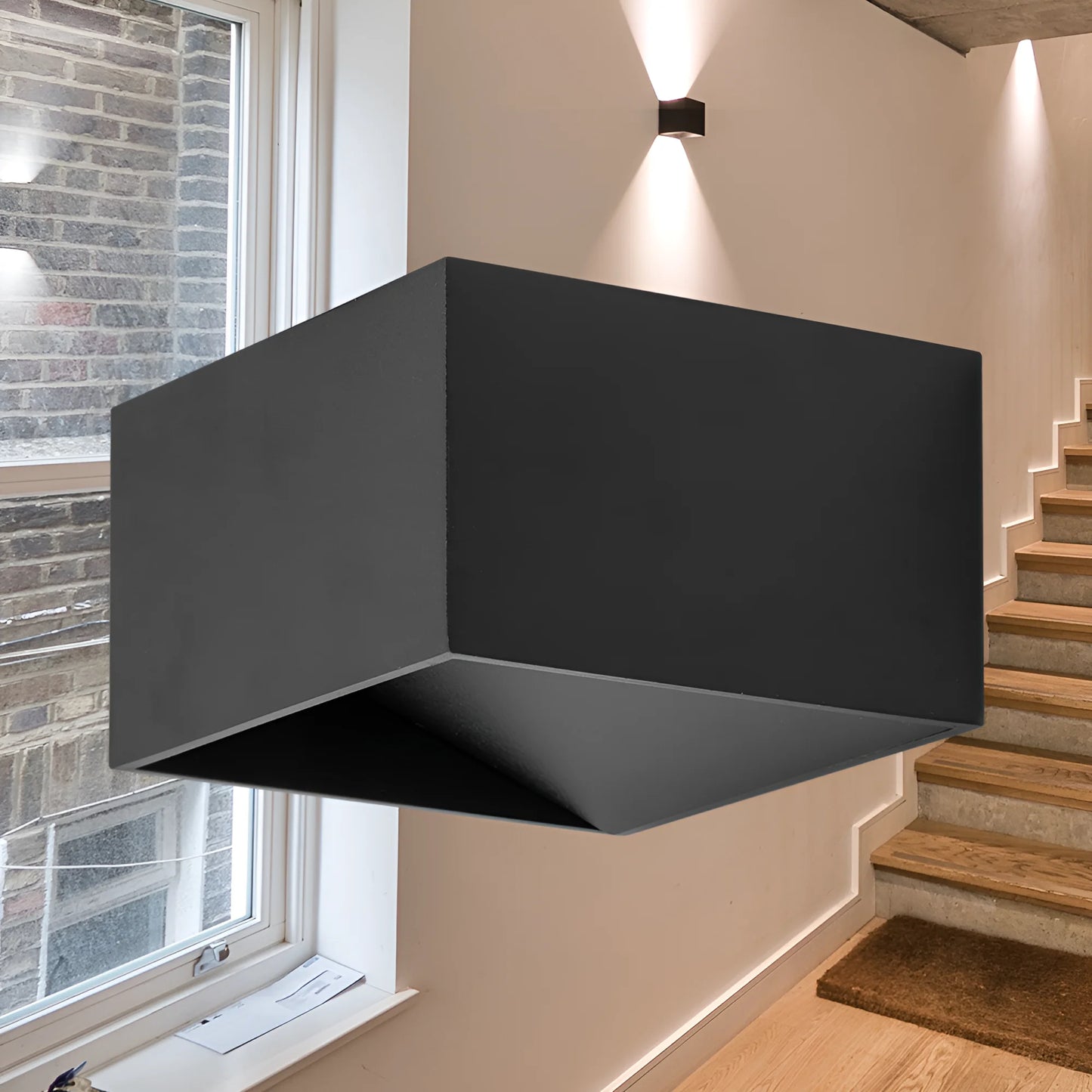 Braytron Avva Wl02 8W Kvadratna Crna 3000K Led Zidna Svjetiljka