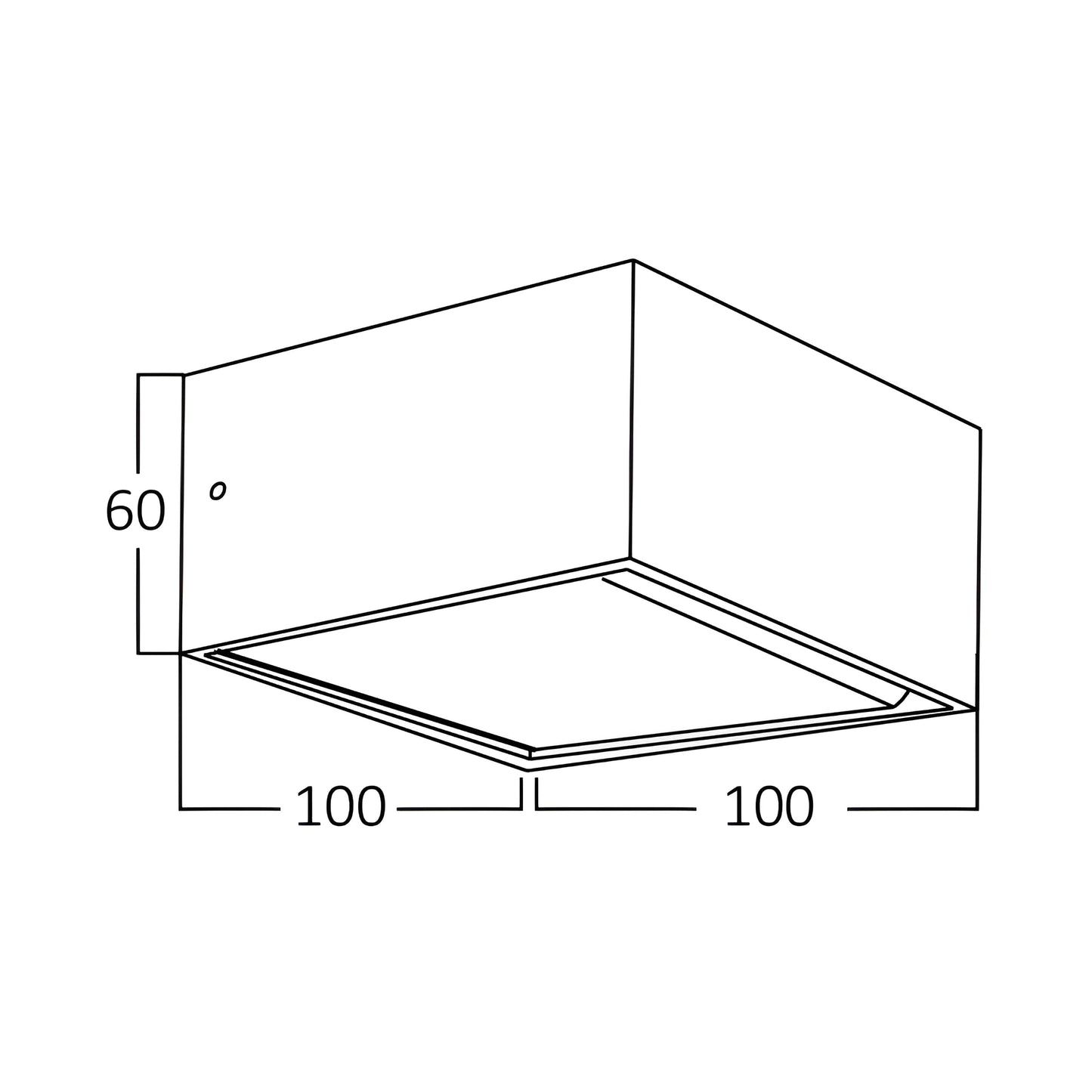 Braytron Avva Wl02 8W Kvadratna Crna 3000K Led Zidna Svjetiljka
