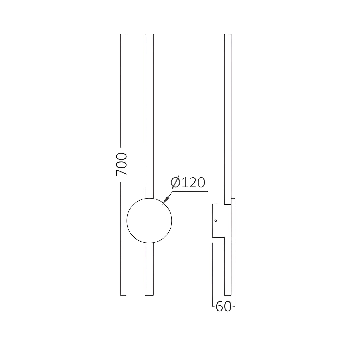 Braytron Tiny Wl700 16W Zlatna 3000K Zidna Svjetiljka