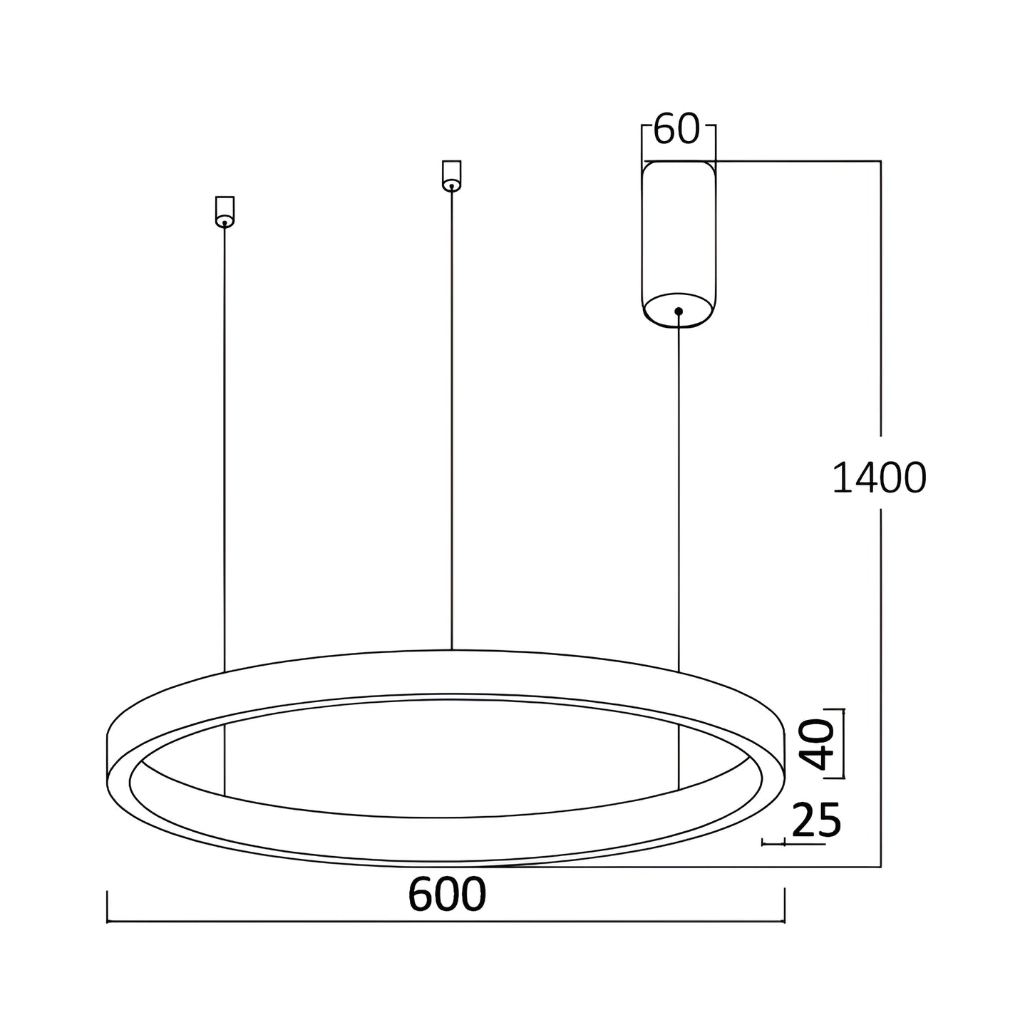 Braytron Lina Pd 2540 Okrugla Bijela 35W 3U1 Led Visilica