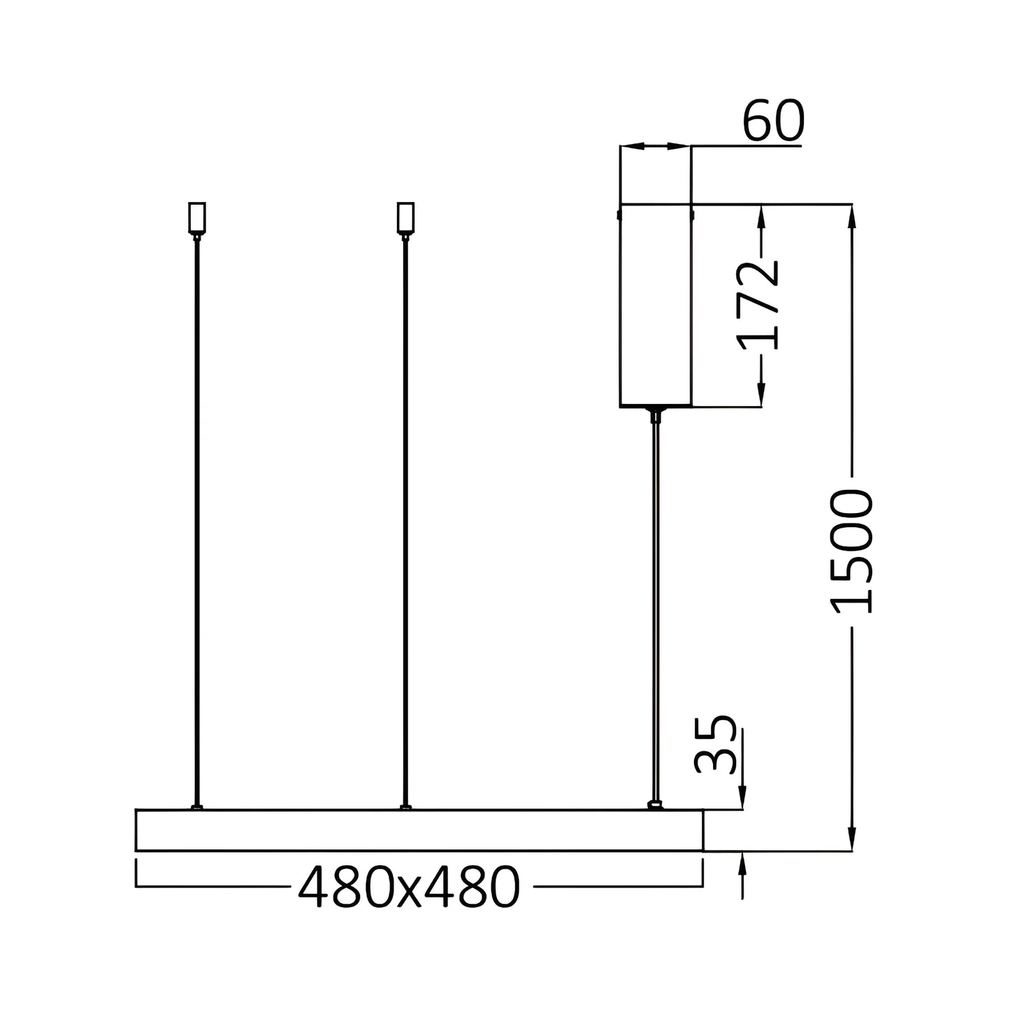 Braytron Bella Slp Pd Kvadratna Bijela 36W 3U1 Ip20 Led Visilica