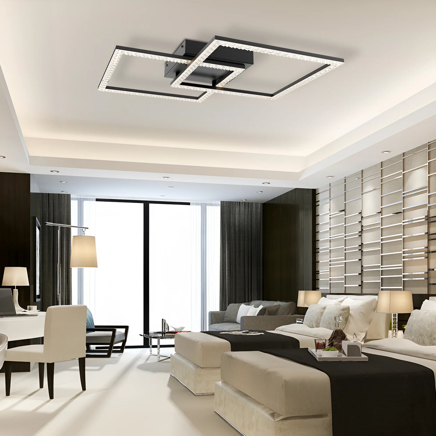 Braytron Crystal A 55W 3U1 Daljinski Crna Led Plafonjera