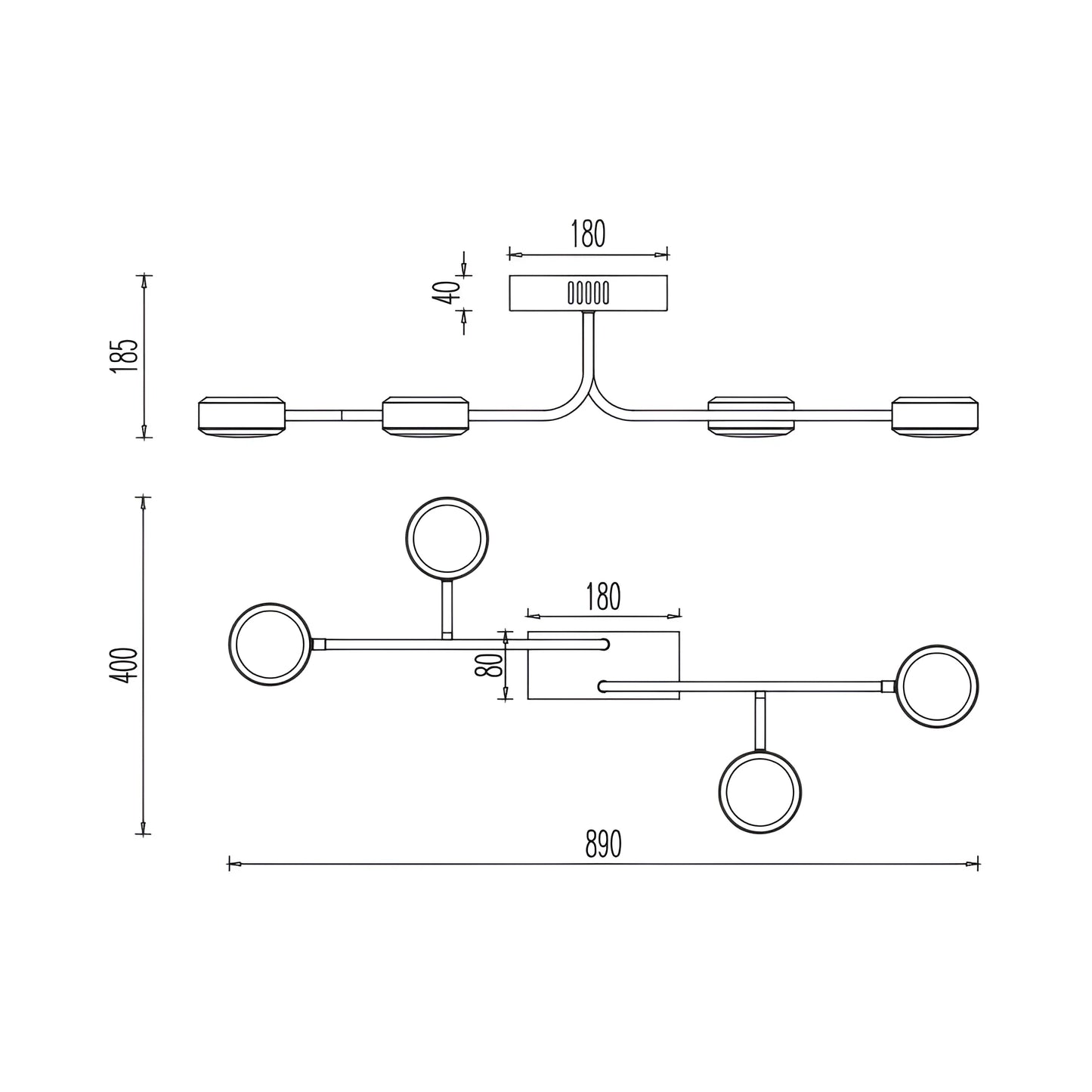 Braytron Arcana Cl 32W 4H Crna 3000K Led Visilica